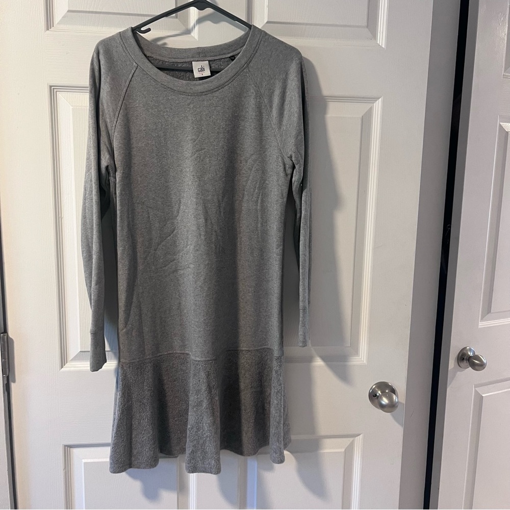 CAbi Heather Gray Long Sleeve Sweater Dress